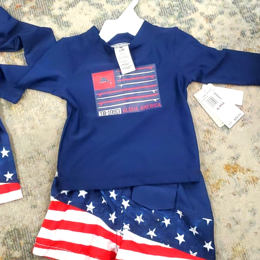 Tommy Bahama 2 piece 6-9 month swimsuit-Americana
